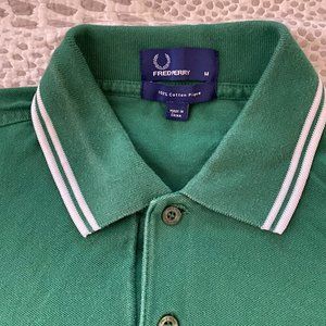 Fred Perry Short Sleeve Polo Green & White